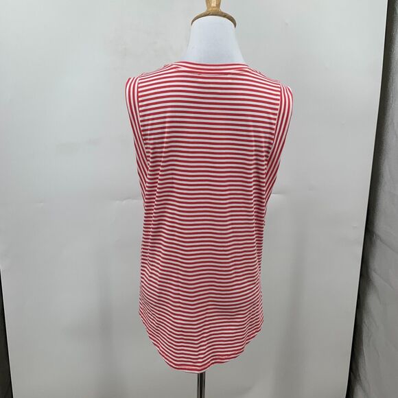 Michael Kors Tank Top Womens M Medium Watermelon Striped Sleeveless Crew Neck - Picture 6 of 12